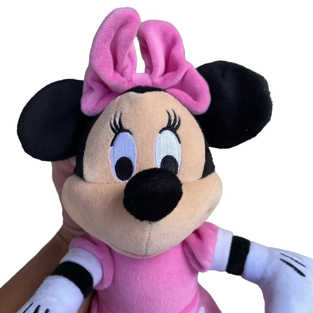 Minnie Mouse Plush Large Disney Just Play Stuffed Animal Toy Pink Outfit Bow